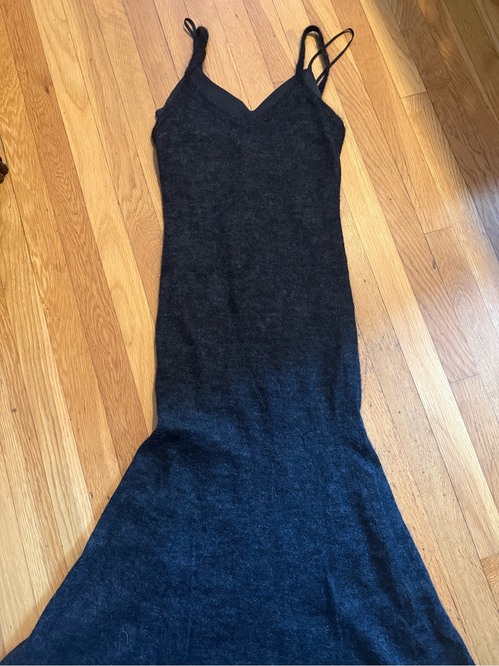 Max Mara Black Slip Maxi Dress with Spaghetti Straps